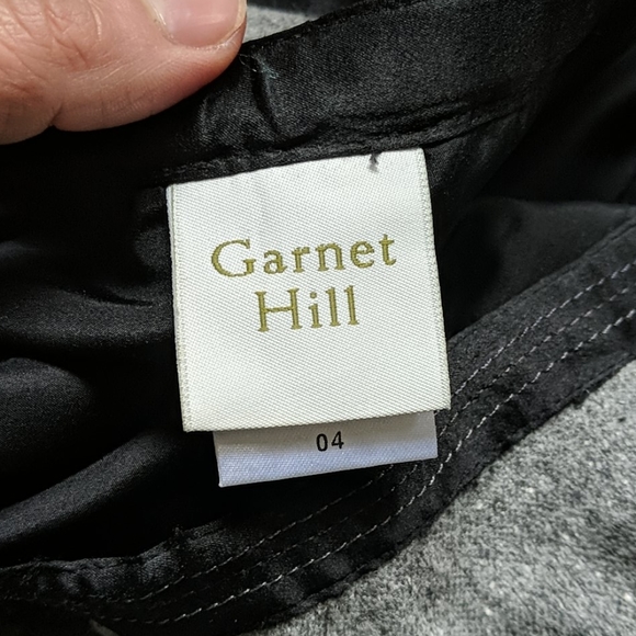 Garnet Hill gray and black silk wool skirt - Picture 2 of 6